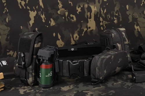 Vista 6 de Anteojos tácticos Estuche rígido Molle cremallera gafas de sol estuche de transporte caja protectora con clip
