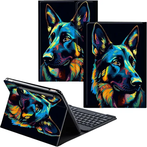 Vista 86 de Funda para Samsung Galaxy Tab S6 Lite 2022/2020 Teclado Inalámbrico Desmontable y Cubierta De Soporte De Cuero PU Funda Protectora Para Samsung