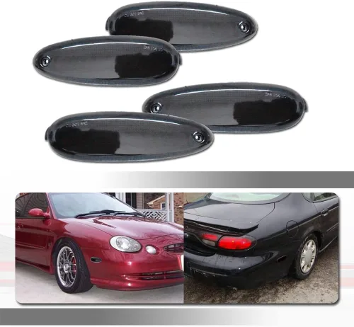Vista 6 de Para 1996-1999 Ford Taurus 1996-1999 Mercury Sable 2002-2005 Ford Thunderbird Parachoques Trasero Lado Marcador Carcasa Lente Ahumada