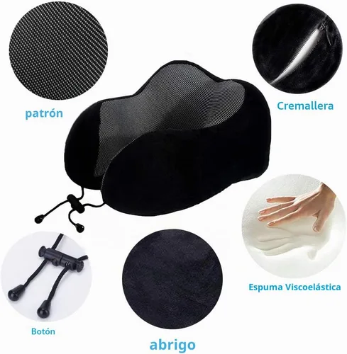 Vista 5 de Almohada de viaje, la mejor almohada cervical de espuma viscoelástica, soporte de cabeza, almohada suave de apoyo para la cabeza para dormir
