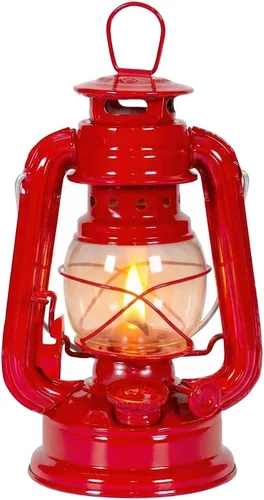 Vista 9 de Stansport Hurricane Lantern – Classic Metal Kerosene Oil Lamp with Glass Globe and Adjustable Wick – Portable Emergency Lighting & Decorative