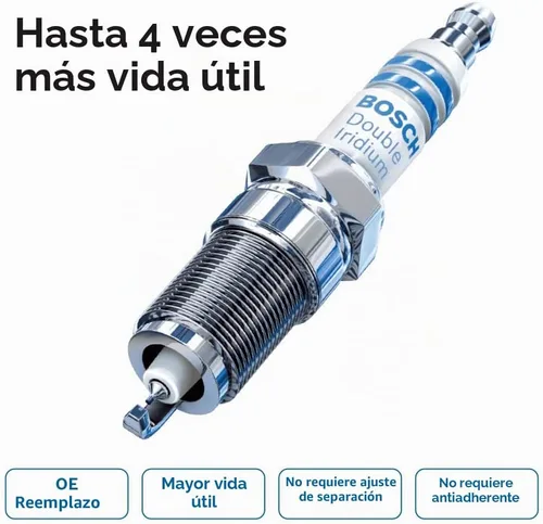 Vista 7 de BOSCH 9614 OE - Bujía de doble iridio de alambre fino, paquete de 4