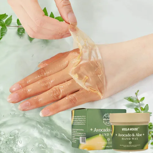 Vista 2 de VIOLA HOUSE Máscara de mano de aguacate y aloe Peel Off cera de manos, máscaras peladoras de manos – Película hidratante hidratante nutritiva
