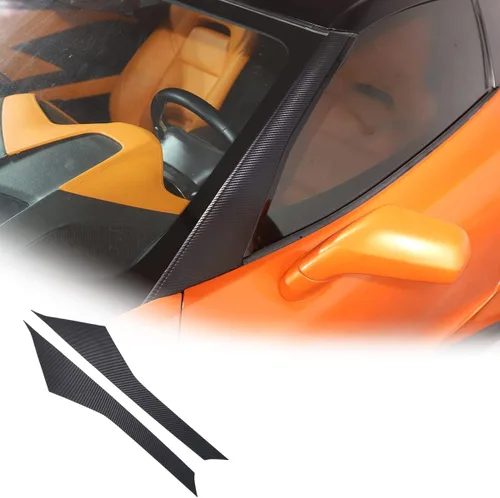 Vista 8 de Adhesivo de PVC para parabrisas delantero de coche, adhesivo para Chevrolet Corvette C7 2014-2019 Moldeado exterior del pilar del parabrisas (negro)