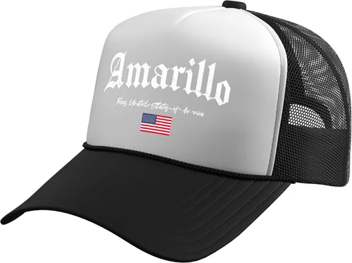 Vista 13 de Amarillo Gothic Design Trucker Hat with Adjustable Mesh Back