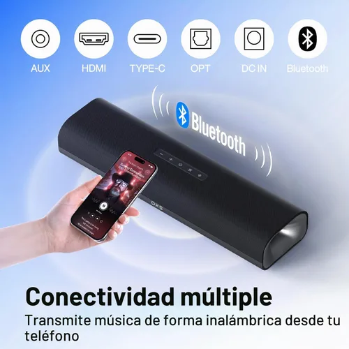 Vista 5 de OXS Thunder Lite - Barra de sonido para juegos de PC, barras de sonido para TV con sonido envolvente virtual, 2 controladores de rango completo