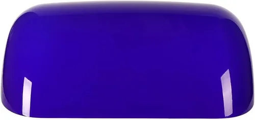 Vista 2 de Cubierta de reemplazo de pantalla de lámpara de banqueros de vidrio, L8.85 W5.11 (azul)