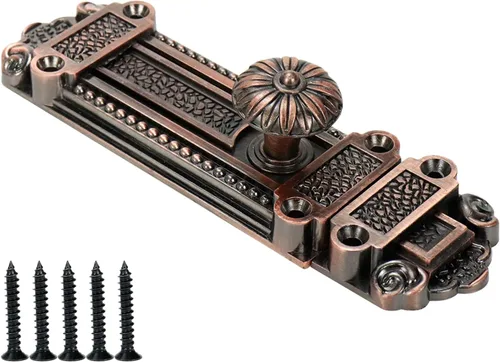 Vista 14 de Geesatis - Cerradura de seguridad para puerta deslizante de 5 pulgadas con tornillos de montaje Bronze Sliding Door Window Latch with Mounting