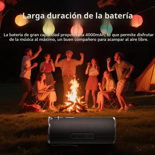 Vista 7 de COOPERS Altavoz Bluetooth portátil, altavoz Bluetooth inalámbrico, altavoces impermeables IPX5 con luces RGB, graves profundos de sonido estéreo