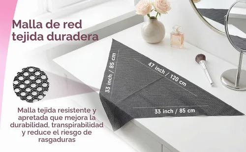 Vista 5 de Tredoni Red triangular de ajuste de cabello de 50 x 35 pulgadas, red de secado de tamaño universal, multicolor (1 unidad), Multicolor