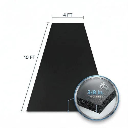 Vista 5 de Rollo de piso de goma resistente de 1/4" de espesor de Floor Inc Tapetes de piso de goma reciclada flexibles para gimnasio en casa Tapete