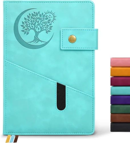 Vista 13 de PAIBAS Cuaderno en blanco, cuaderno de bocetos A5 de cuero de tapa dura con 200 páginas de papel grueso en blanco para hombres y mujeres, diario