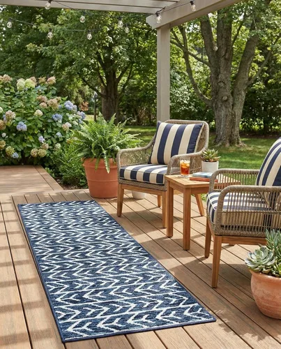 Vista 26 de Rugs.com Sabrina Soto Outdoor Collection Alfombra – 2 x 6 pies alfombra de tejido plano de pasillo beige perfecta para pasillos y entradas