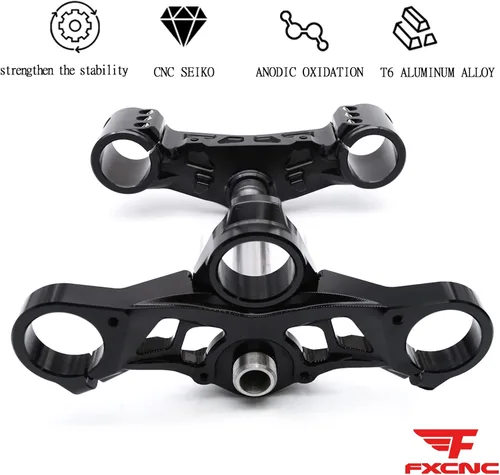 Vista 4 de PROCNC - Abrazadera de horquilla delantera para motocicleta Kawasaki Ninja 400 2018 2019 2020 2021 2022 (negro)