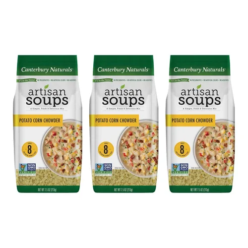 Vista 14 de Canterbury Naturals Mezcla de sopa artesanal, mezcla de sopa de fideos con pollo, sin OMG, hace 8 porciones, bolsa de 6.5 onzas (paquete de 3)