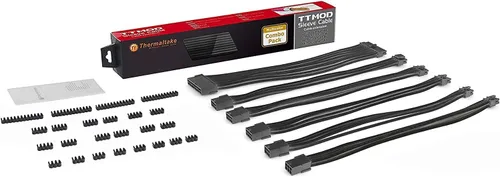 Vista 9 de Thermaltake TtMod Kit de cable de alimentación de extensión de manguito ATX/EPS/8-pin PCI-E/6-pin PCI-E con peines, azul/negro AC-035-CN1NAN-A1
