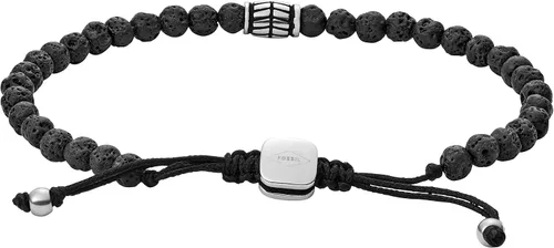 Vista 2 de Fossil - Brazalete de acero inoxidable y cuentas para hombre