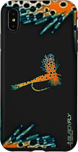 Vista 11 de Funda para iPhone 16 con mosca y pesca con moscas secas de piel de trucha por Black Fly Case