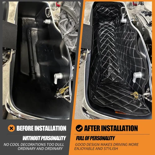 Vista 9 de Forros para alforjas de motocicleta de 5 pulgadas, insertos de bolsa elástica, compatibles con Harley Touring Road King Road Glide Street Glide