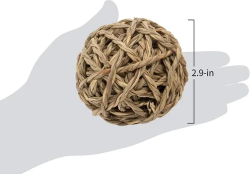 Vista 2 de William Craft Bolas de hierba masticable de conejo, 6 piezas de juguetes masticables para animales pequeños, juguetes naturales para masticar