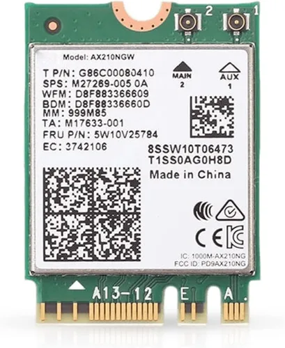 Vista 16 de Adaptador WiFi 6 AX200 Tarjeta WiFi 802.11ax M.2 de doble banda para PC Hasta 2.4 Gbps Sin vPro Compatible con Bluetooth 5.2 e Intel, AMD