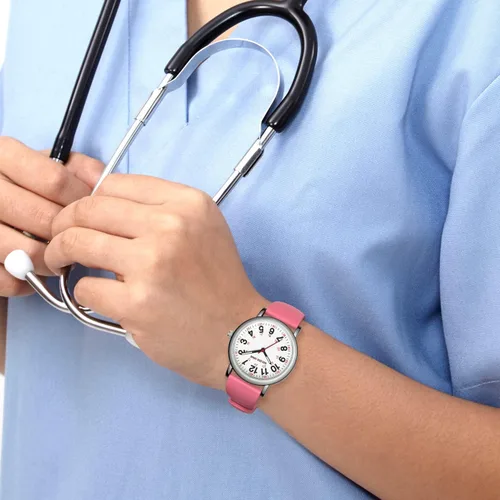 Vista 7 de GOLDEN HOUR Reloj de enfermera impermeable para profesionales médicos, estudiantes, mujeres y hombres, esfera luminosa de fácil lectura, 24 horas