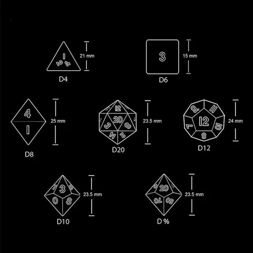 Vista 2 de Dados poliédricos DND de piedras preciosas de jade auspicioso natural, dados de juego de rol para juegos de mesa TRPG juegos de mazmorras y dragones