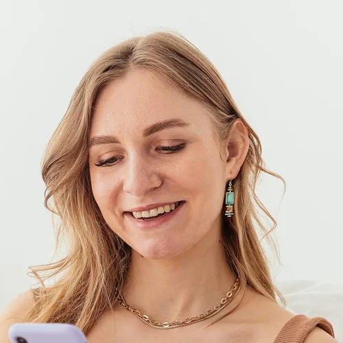 Vista 3 de JA.S.JR Pendientes bohemios diseñados para mujer, Plata de ley, Circonia cúbica
