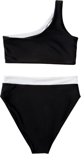 Vista 90 de MOOSLOVER Traje de baño de dos piezas con corte alto y cintura alta para mujer