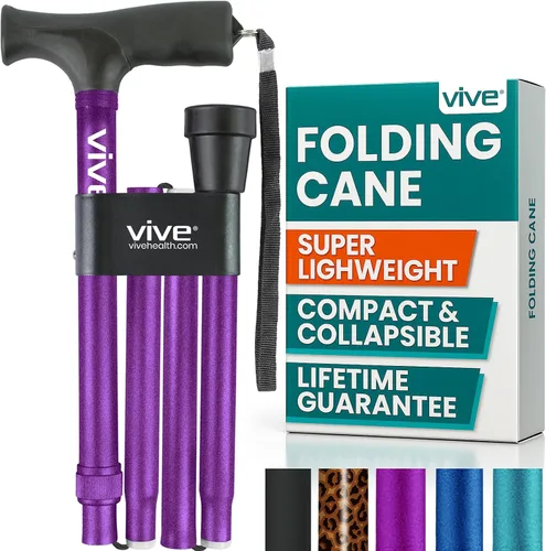 Vista 11 de Bastón plegable Vive, bastón de peso ligero robusto para hombres y mujeres, diseño plegable para la portabilidad y la conveniencia, acabado liso