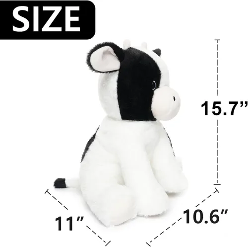 Vista 8 de WEIGEDU Juguete de peluche de vaca lechera floppy – 15.7 pulgadas suave y tierno vaca animal de peluche con ojos bordados, perfecto para niños
