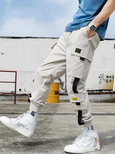 Vista 3 de Streetwear - Pantalones de hip hop, pantalones cargo deportivos, casuales, deportivos, para hombres, parejas, mujeres, unisex