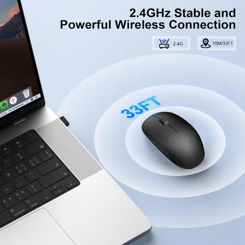 Vista 2 de Computadora portátil PC ratón inalámbrico, ratón inalámbrico para Dell, HP, 2.4 Ghz inalámbrico Ratones Mauser Inalambrico con receptor USB