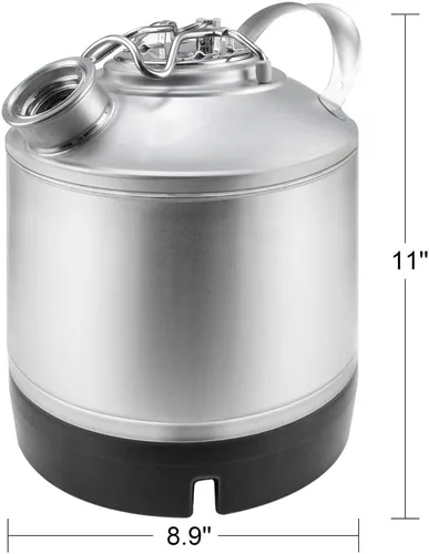 Vista 2 de Barril de limpieza de 1.6 galones con sistema D Sankey Puertos, Barril de lavado con base de goma para limpieza de líneas de cerveza D System