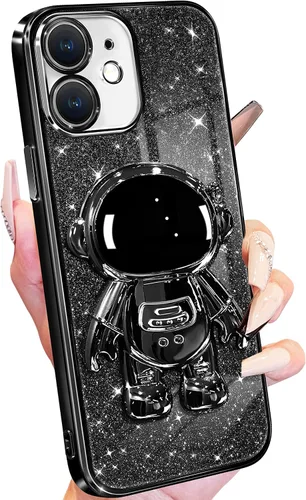 Vista 39 de Buleens Funda para iPhone 11 Pro Max Astronauta, Fundas Transparentes para iPhone 11 ProMax con Papel con Purpurina y Soporte de Astronauta, Mujeres