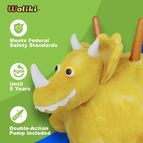 Vista 2 de WALIKI Hopper Ball - Juguete de dinosaurio para niños de 3 a 5 años Dino Ride-On Hippity Hop Juguete de salto para interiores y exteriores