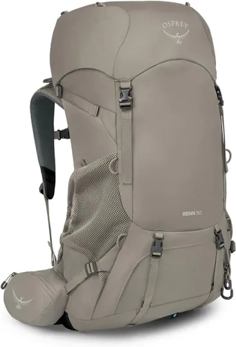 Vista 17 de Osprey Renn 50L - Mochila de senderismo para mujer, Azul Cascada/Naranja Melón