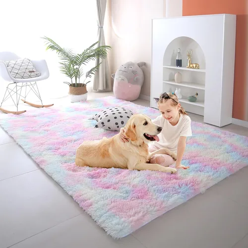 Vista 17 de Alfombra redonda beige para dormitorio: alfombra suave y esponjosa de 4 x 4 pies para sala de estar, alfombra redonda de felpa peluda