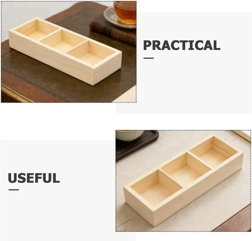 Vista 8 de VANZACK Small Wooden Tea Bag Organizer with 3 Compartments for Countertop