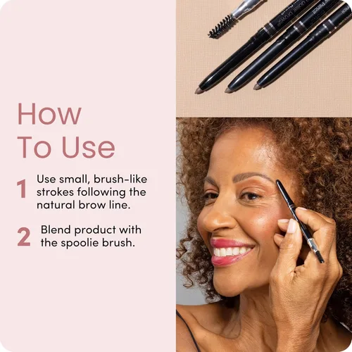 Vista 7 de Billion Dollar Brows Lápiz universal para cejas: diseño de doble punta con punta de precisión y espiral, acabado mate, impermeable, fácil de usar