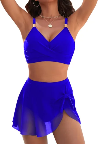Vista 8 de Blooming Jelly Bikini de cintura alta para mujer con control de abdomen de Bandera estadounidense