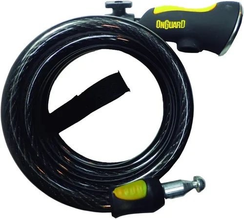 Vista 3 de Candado OnGuard Doberman de 6 pies con cable enrollado de 10 mm - Cable de seguridad de acero flexible con cabezal de doble cierre X2P Power