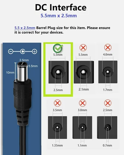 Vista 7 de Fuente de alimentación de 6V DC 2A, cable adaptador de corriente DC6V 0.2 x