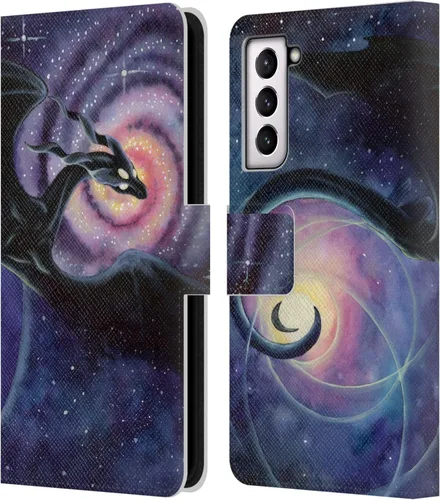 Vista 240 de Head Case Designs Officially Licensed Carla Morrow Galactic Entrancement Dragons Leather Wallet Case Compatible with Samsung Galaxy A07 4G