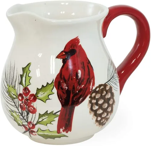 Vista 4 de Boston International Jarra de cerámica para bebidas, 5.5 tazas, pájaro en abedul
