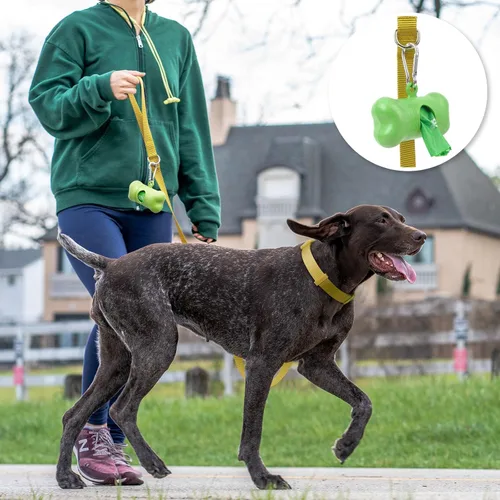 Vista 4 de azuza Juego de collar y correa de nailon para perro, correa de estilo básico fuerte y duradera con gancho para collar fácil de usar, disponible