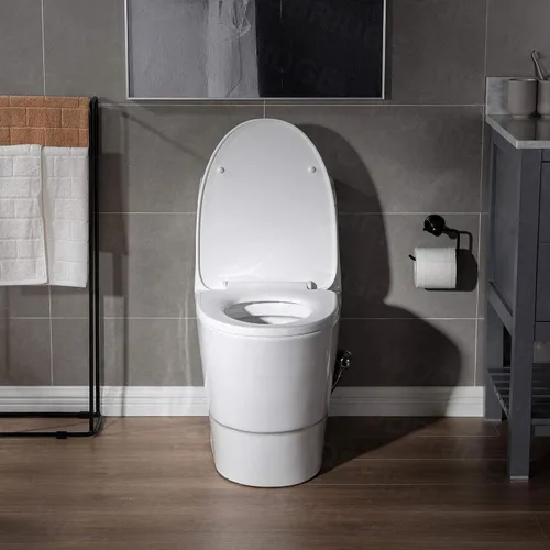 Vista 10 de WOODBRIDGE Un retrete de una pieza con asiento de cierre suave, altura de silla, 1.28 GPF doble, sensor de agua, puntuación de descarga MaP de 1000