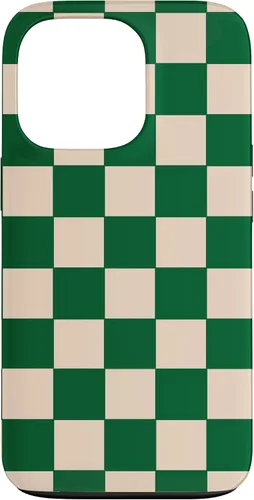 Vista 10 de Funda de tablero de ajedrez a cuadros blanco crema verde para iPhone 17