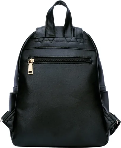 Vista 3 de KKXIU Mochila pequeña para mujer, de piel sintética, acolchada, mini mochila de moda para niñas, negro M, Mochilas Daypack