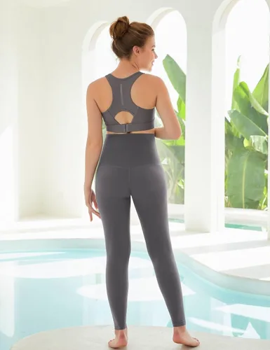Vista 2 de Maacie Pantalones de yoga de maternidad 2.0 sin costuras Buttery High Wasit Legging versión mejorada
